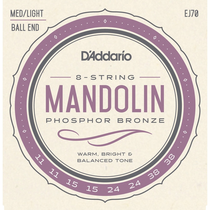 D’Addario EJ70 Phosphor Bronze Mandolin Strings Ball End Medium/Light 11-38