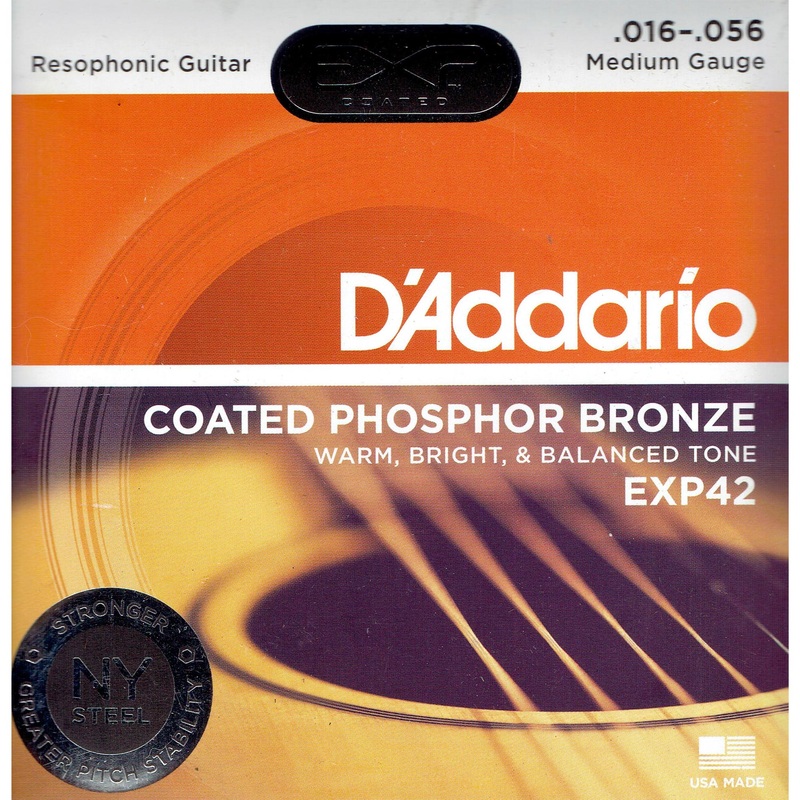 D’Addario EXP Phosphor Resophonic Acoustic Strings Bluegrass 16-56
