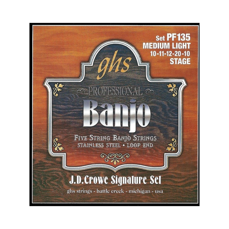 GHS PF135 J.D. Crowe Signature Stage Stainless Steel Light Gauge 5-String Banjo Strings