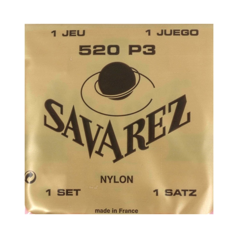Savarez 520P3 Classical Guitar Strings, High Tension, Plastic Wound 3rd