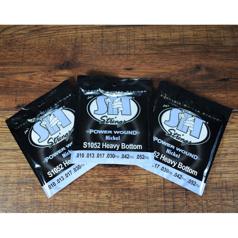 SIT Strings S1052 Heavy Bottom Power Wound Nickel Electric Guitar Strings 3 Pack