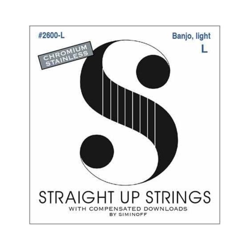 Straight Up 2600-L Chromium Stainless Light Gauge Banjo Strings by Siminoff