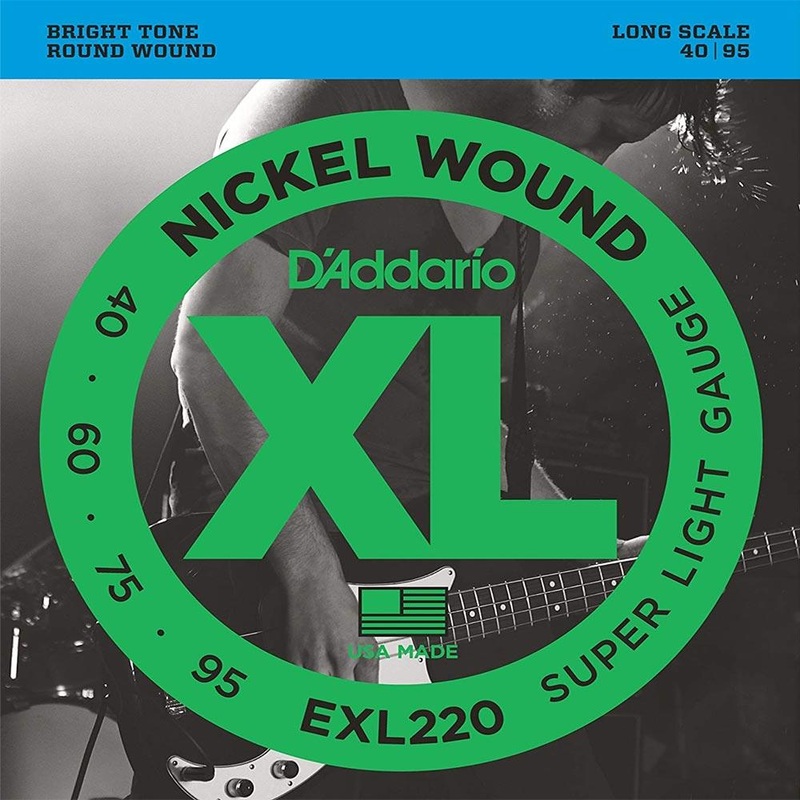 D’Addario Nickel Wound Bass Strings (Super Light 40-95)