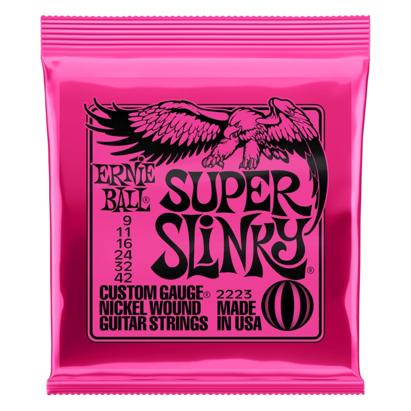 Ernie Ball Super Slinky Nickel Wound Electric Guitar Strings 9-42 Gauge | P02223