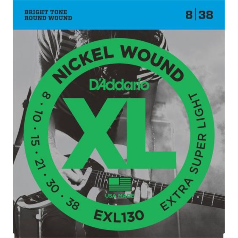 D’Addario Nickel Wound Electric Strings (Extra-Super Light 8-38)