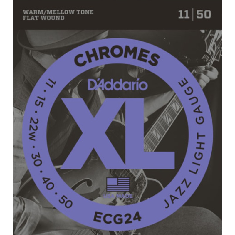 D’Addario ECG24 Chromes Flatwound Jazz Light 11-50