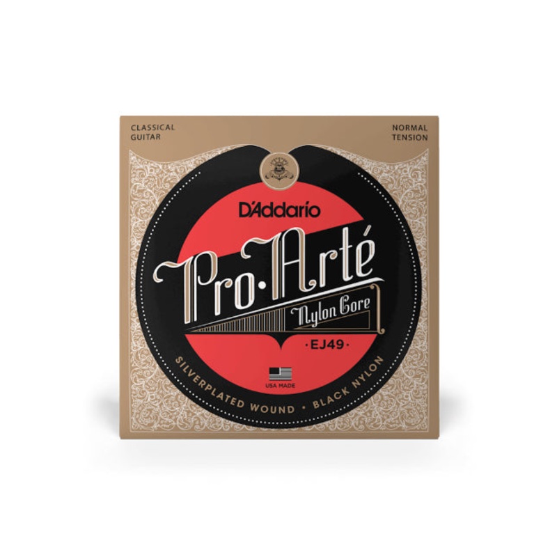 D’Addario EJ49 Pro-Art Black Nylon Classical Guitar Strings – Normal Tension