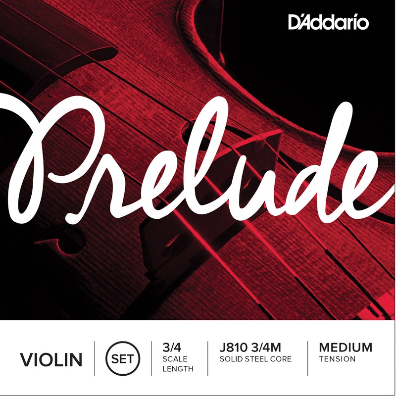 D’Addario Prelude Violin String Set 3/4 Scale Medium Tension