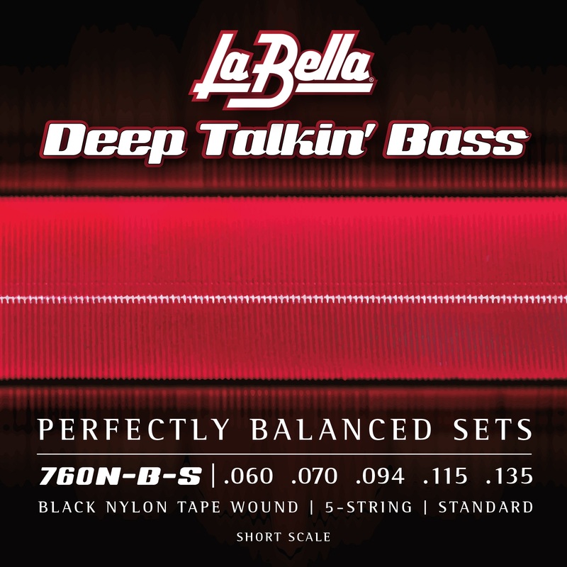 760N-B-S Black Nylon Tape, 5-String – 60-135, Short Scale –