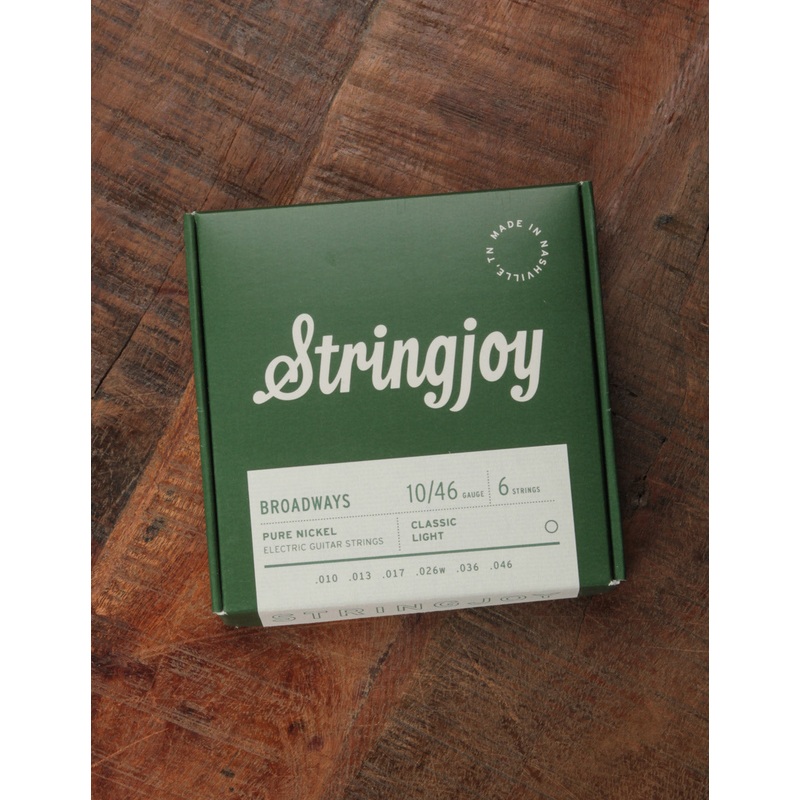 Stringjoy Broadways Classic Light Gauge (10-46) Pure Nickel Electric Guitar Strings