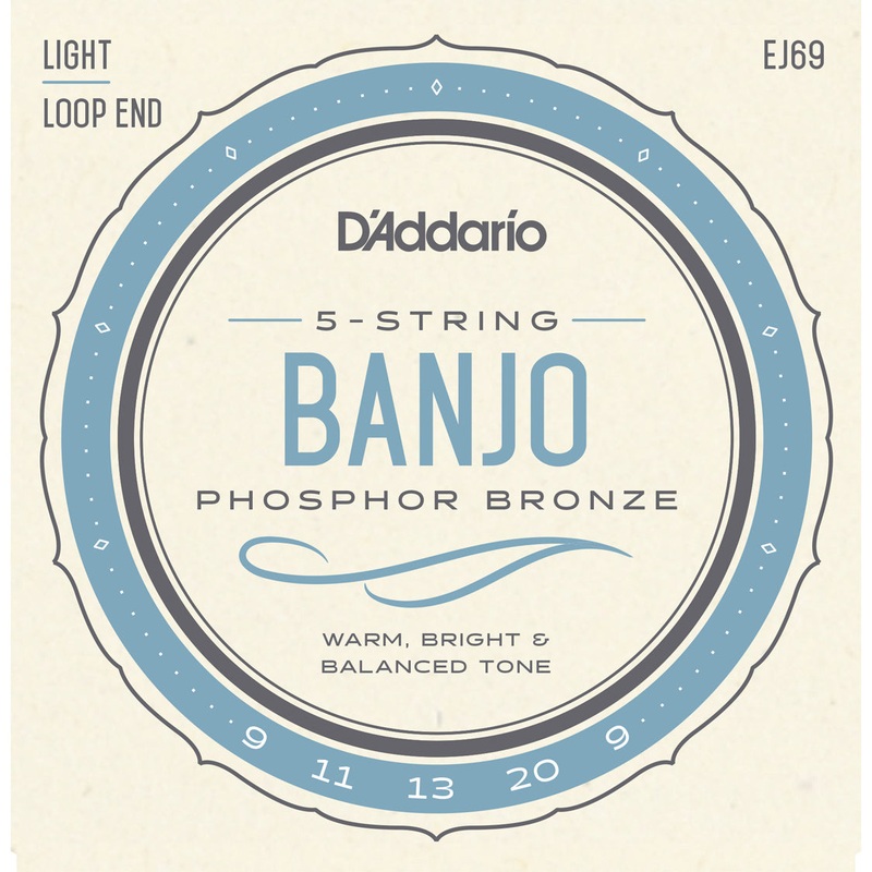 D’Addario EJ69 5-String Banjo Phosphor Bronze Light 9-20