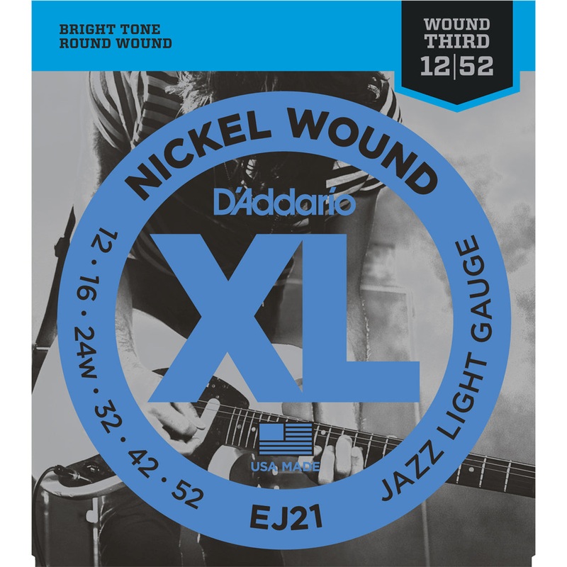 D’Addario EJ21 Nickel Wound Jazz Light 12-52