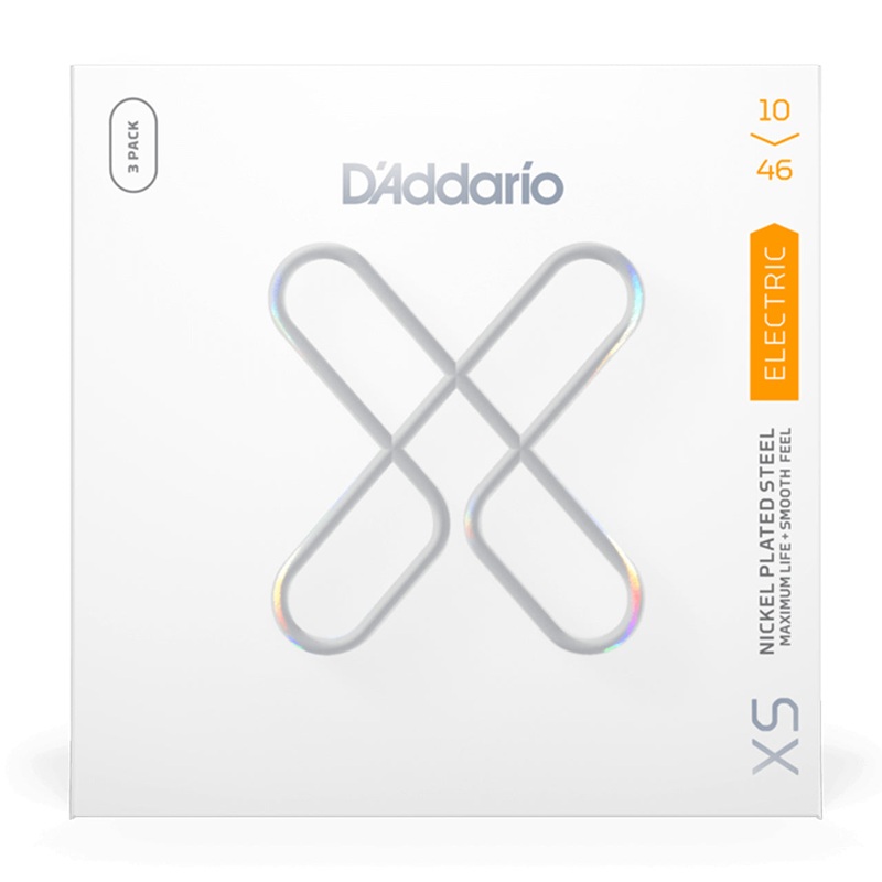 D’Addario XSE1046 Regular Light Coated Electric Strings, 10-46, 3-Pack