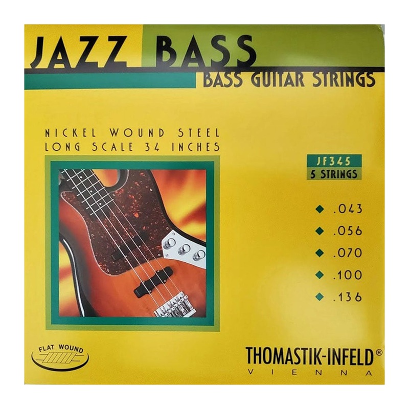 Thomastik-Infeld JF345 Nickel Wound Steel Long Scale 34″ 5-String Jazz Bass Strings, 43-136