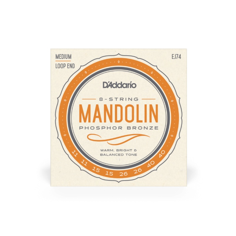 D’Addario EJ74 Mandolin Strings, Phosphor Bronze, Medium, 11-40