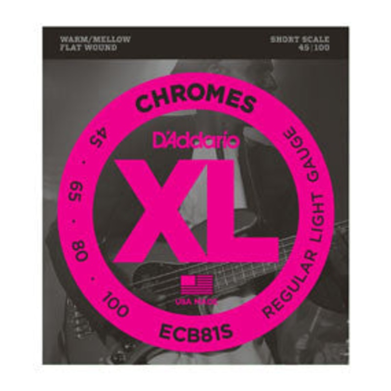 D’Addario ECB81S Chromes Bass, Light, 45-100, Short Scale