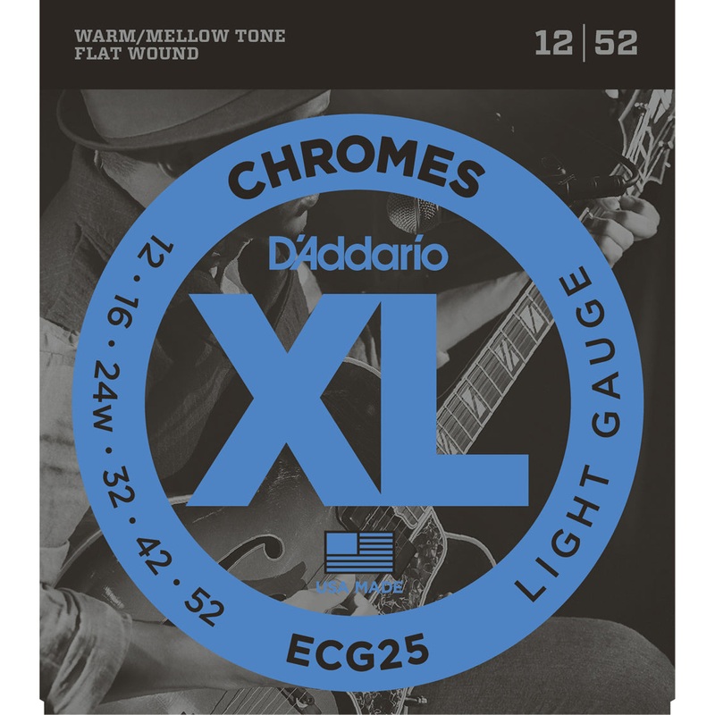 D’Addario ECG25 Chromes Flat Wound Light 12-52