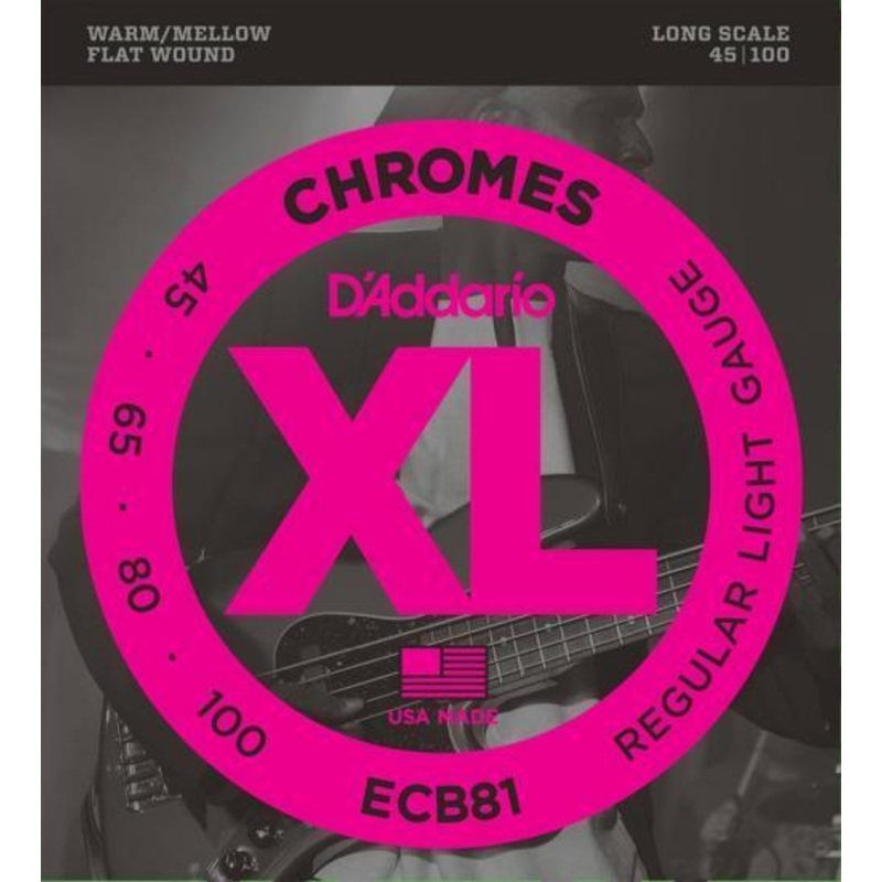 D’Addario Chromes Flatwound Bass Strings (Regular 45-100)