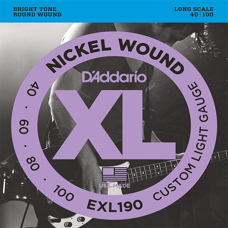 D’Addario Nickel Wound Bass Strings (Custom Light 40-100)