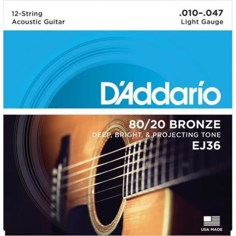 D’Addario 80/20 Bronze Acoustic 12-String Set (Light 10-47)