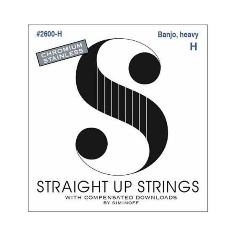 Straight Up 2600-H Chromium Stainless Heavy Gauge Banjo Strings by Siminoff