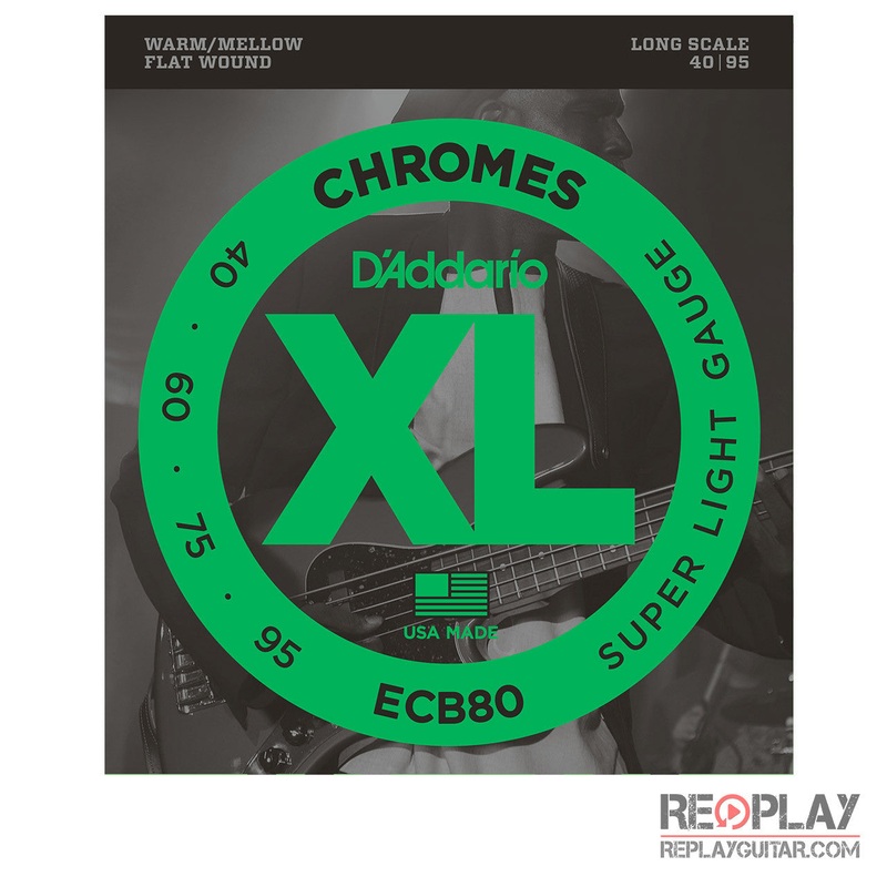 D’Addario ECB80 Chromes Bass, Light, 40-95, Long Scale