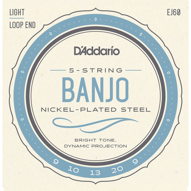 D’Addario EJ60 5-String Banjo Nickel Light 9-20