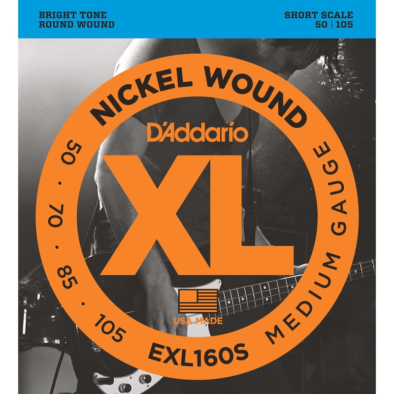D’Addario EXL160S Nickel Wound Bass Medium 50-105 Short Scale