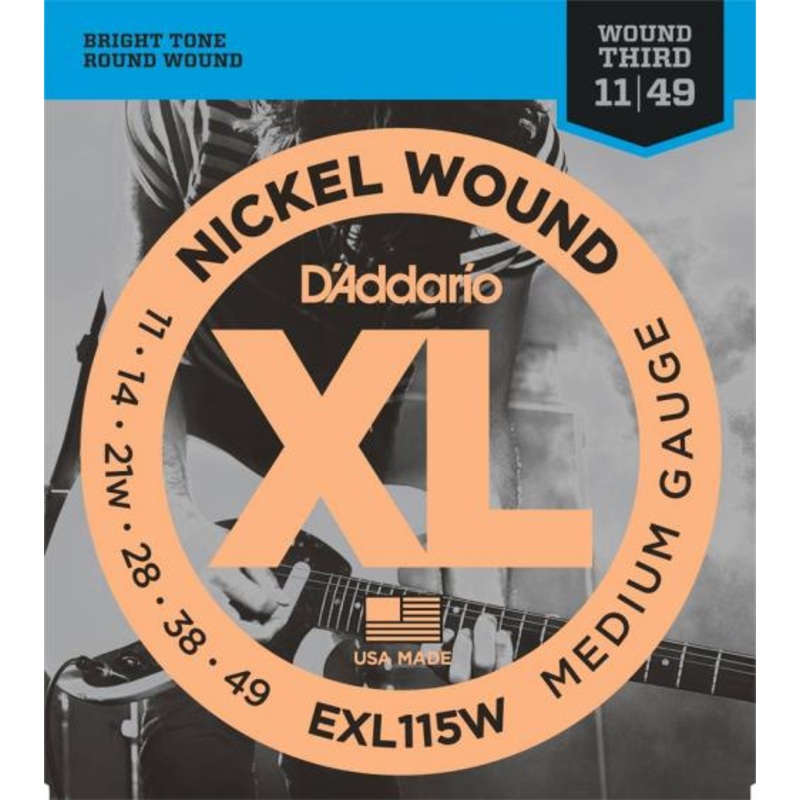 D’Addario Nickel Wound Electric Strings (Jazz Rock 11-49 Wound 3rd)