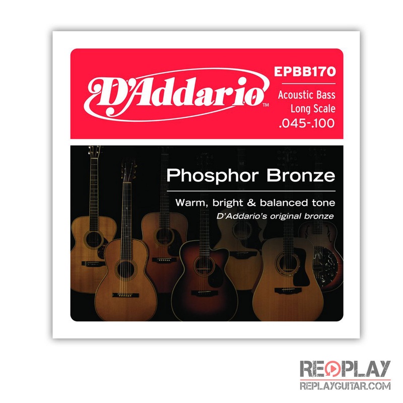 D’Addario EPBB170 Phosphor Bronze Acoustic Bass, Long Scale, 45-100