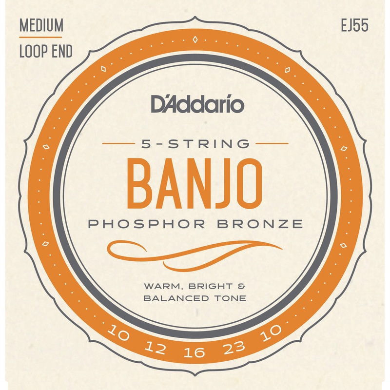 D’Addario EJ55 5-String Banjo Phosphor Bronze Medium 10-23