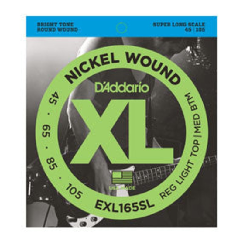 D’Addario EXL165SL Nickel Wound Bass, Custom Light, 45-105, Super Long Scale