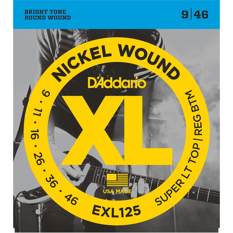 D’Addario EXL125 Nickel Wound Super Light Top/ Regular Bottom 9-46
