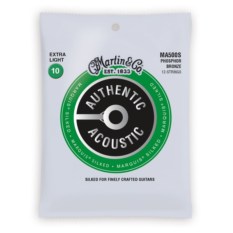 Martin Authentic Acoustic Marquis Silked Strings, MA500S, Extra Light 12-String